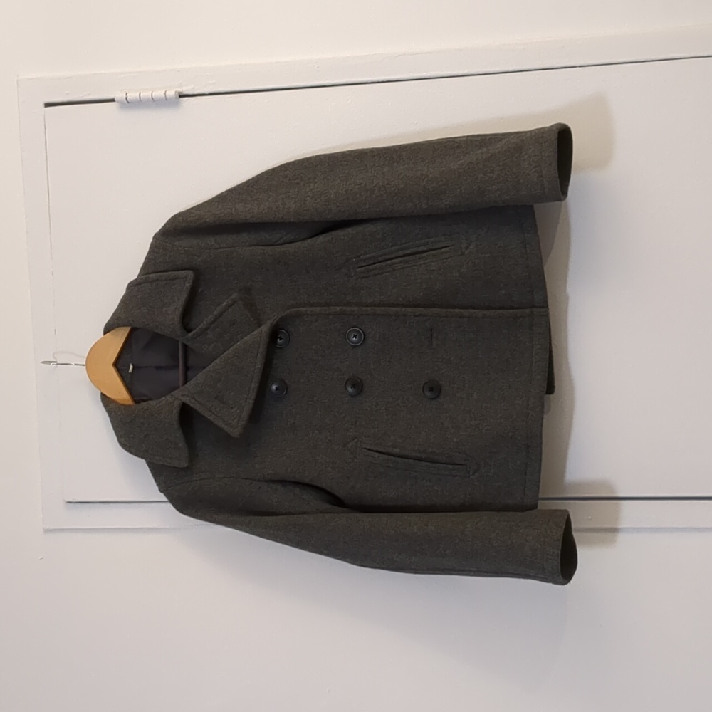 Muji short wool double breasted peacoat
